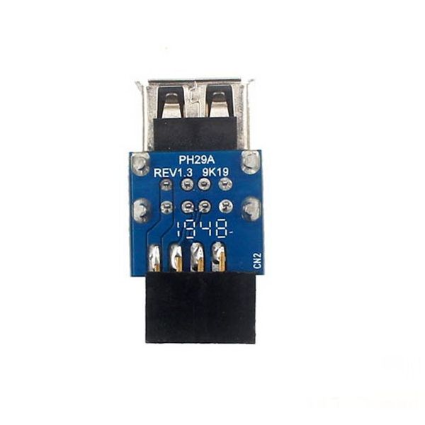 1Pcs 9-Pin Motherboard To Dual Usb 2 0 Connector