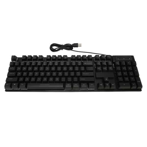 Gaming Keyboard Wired 104 Key Ergonomic Black