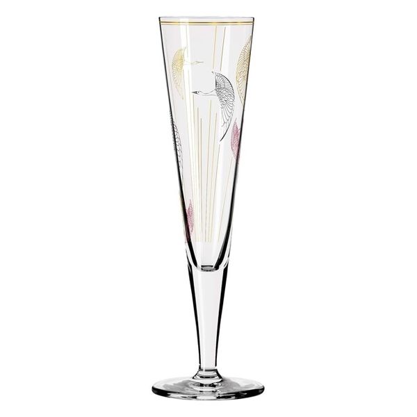 Ritzenhoff Goldnacht Champagne Flute Crystal Glass 200ml Wild Geese