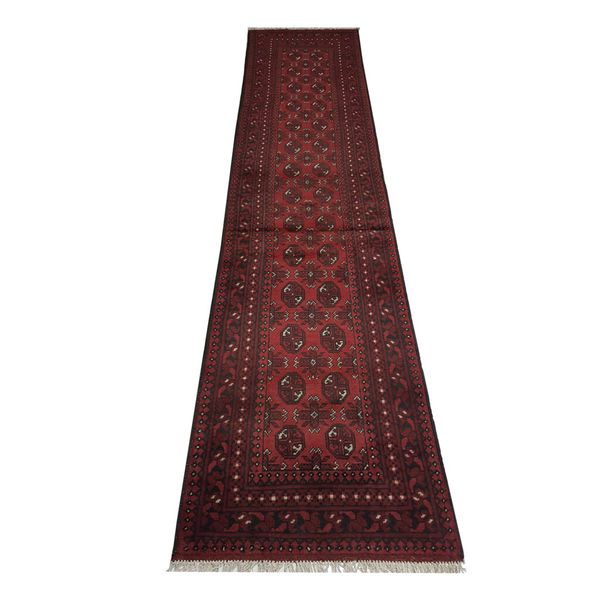 Stunning Red Afghan Runner - 374 x 78 cm