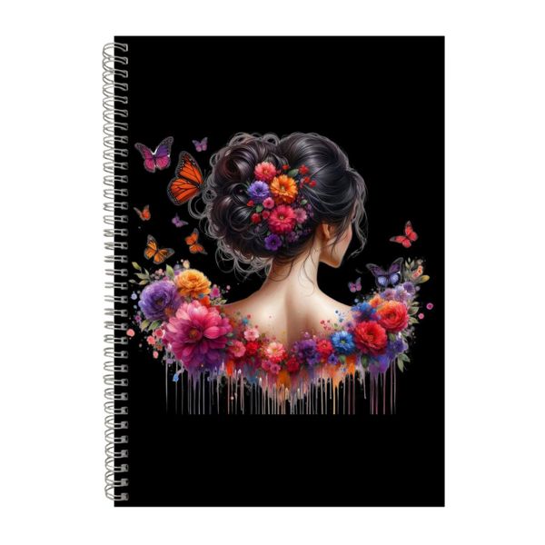 Peonies A4 Notebook Spiral Lined Trendy Notepad Woman Idea 404