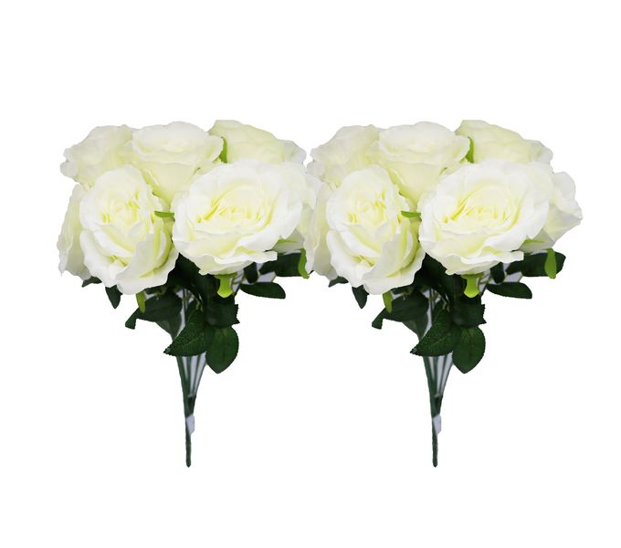 Set of 2 Never Fade Blooming Artificial Rose Bouquets