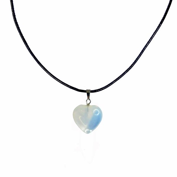 Earth Stone Collection - Heart Opal Stone Necklace