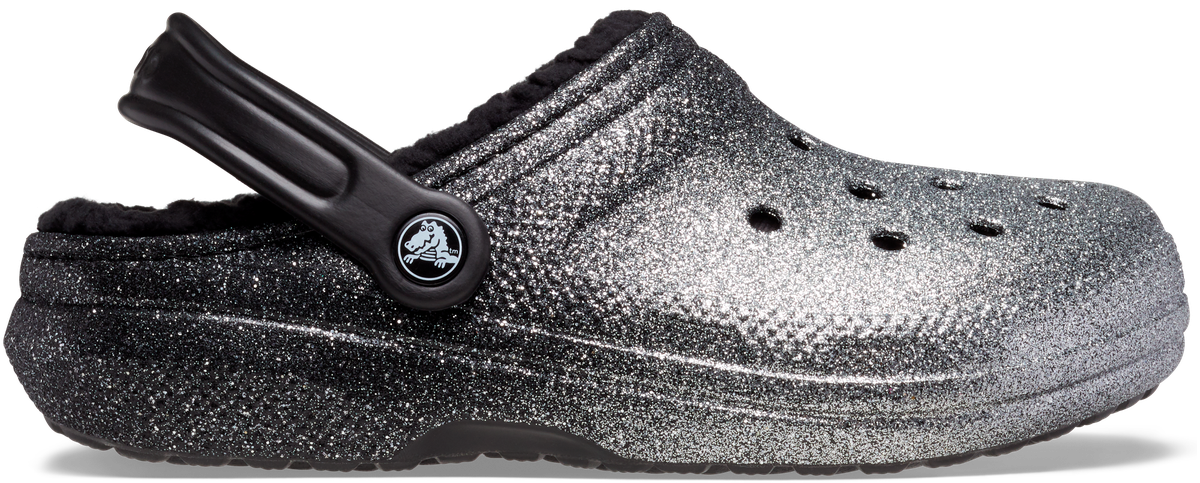 sparkly silver crocs