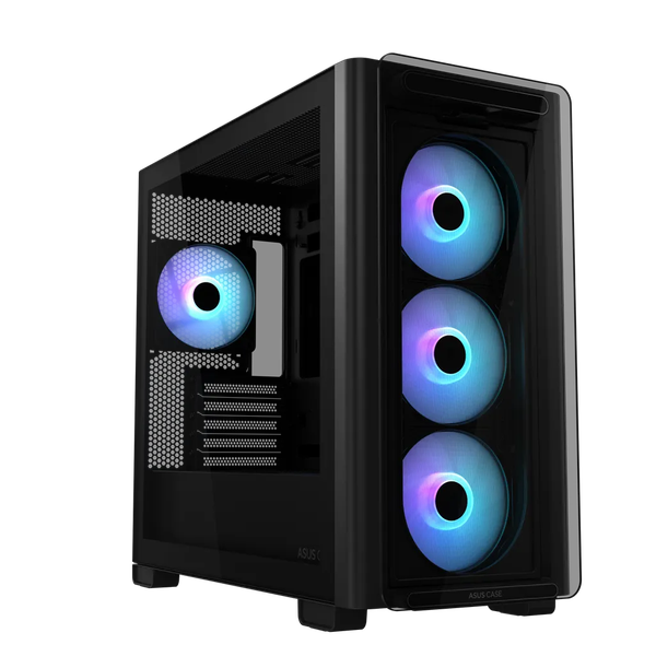 ASUS A23 PLUS TG ARGB Black Mid-Tower Case - 4x120mm Fans, Micro/Mini ATX