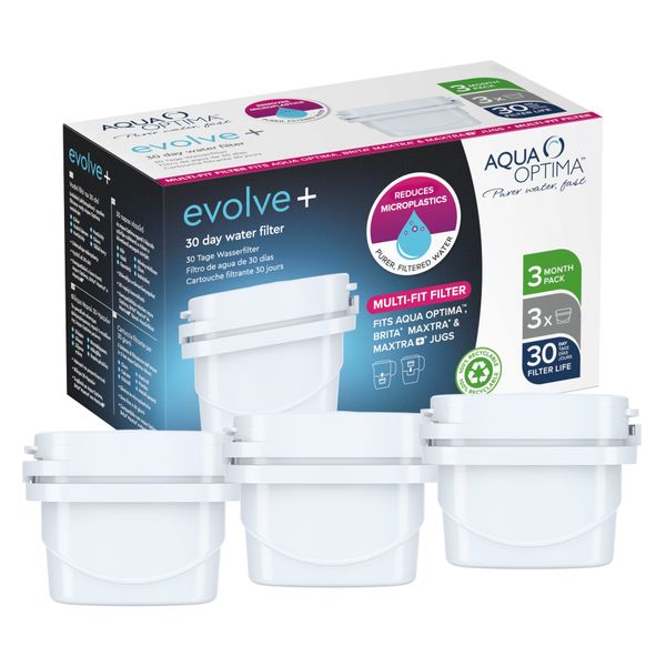 Aqua Optima Filter 3 Piece Pack Plastic White 30 Day "Evolve+