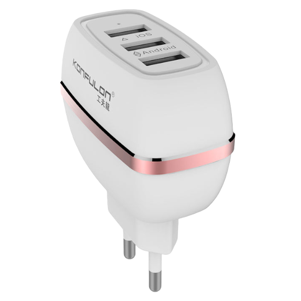KONFULON - C23A - 3 USB Port Charging Adapter - White