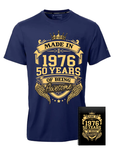 50 Years Old Made in 1976 Birthday Gift Navy T-shirt