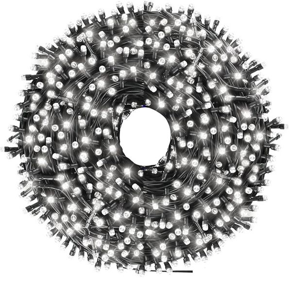 ZYF-146 9V 100M White LED Black Cable Fairy Light With 8 Combination