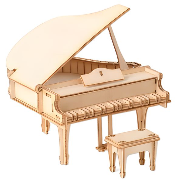 3D Wooden Puzzles DIY Wooden Toy Puzzle Model for Adults Kids - Piano
