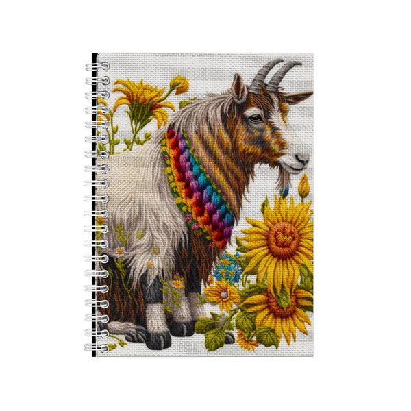 Embroidered GOAT1 Notebook Animal Gift Idea Notepad Pad 100