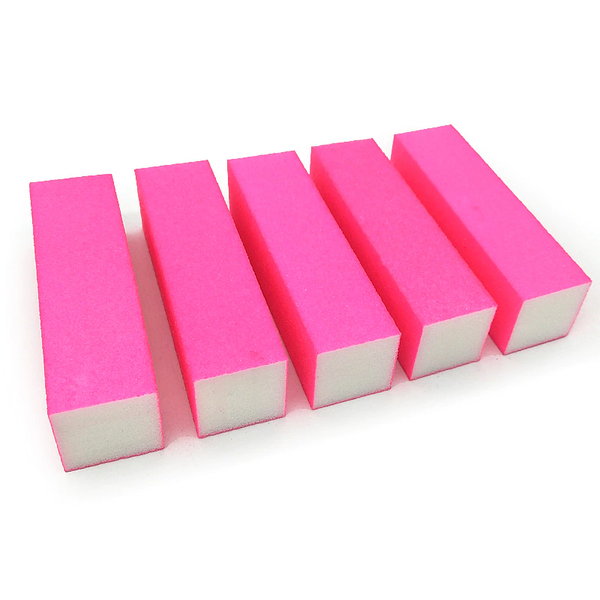 5 Piece Professional Nail File Buffing Block - Yellow