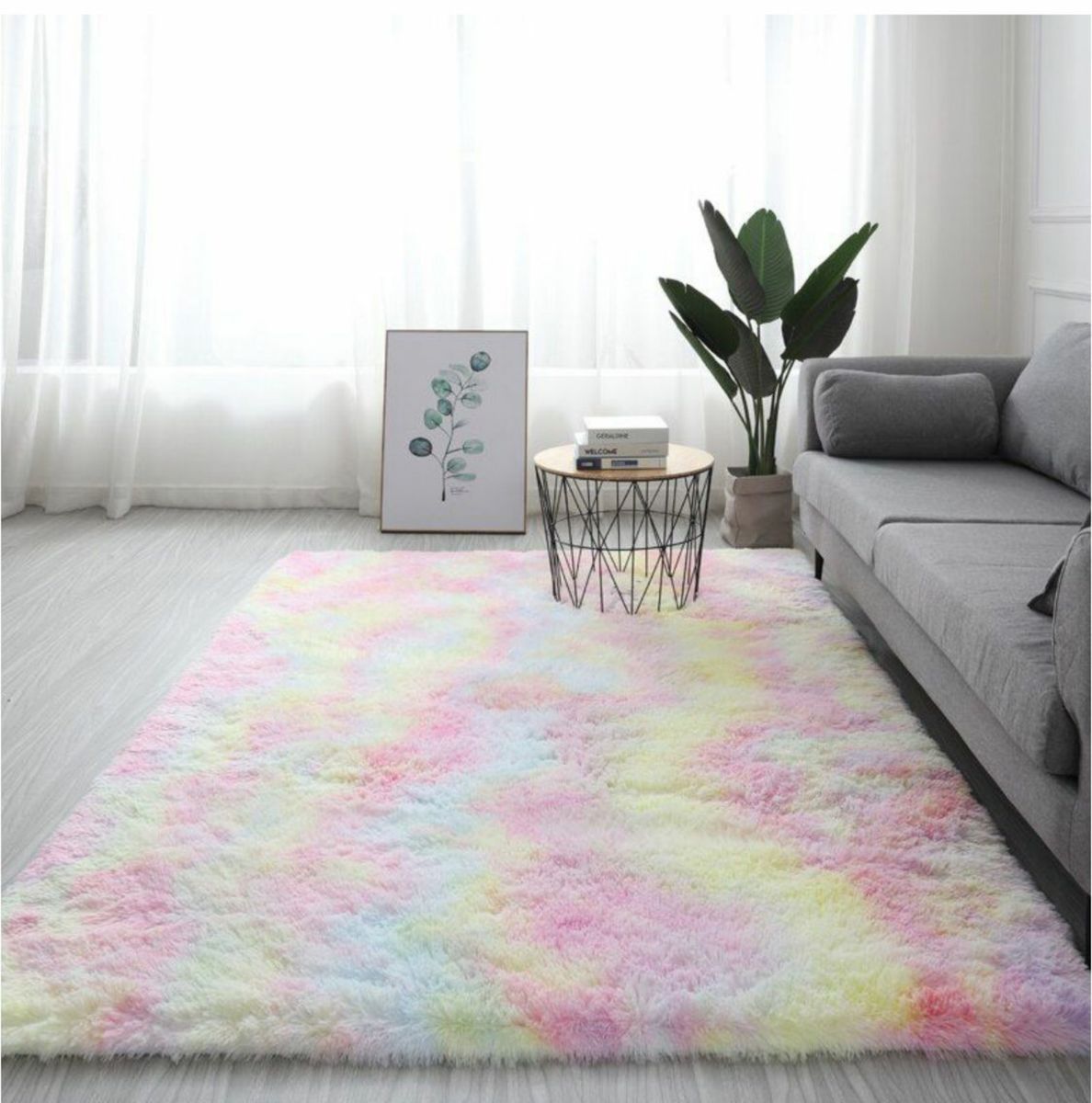 Fluffy Carpet Rainbow Shaggy and Foldable Rug Rainbow 200 x 150