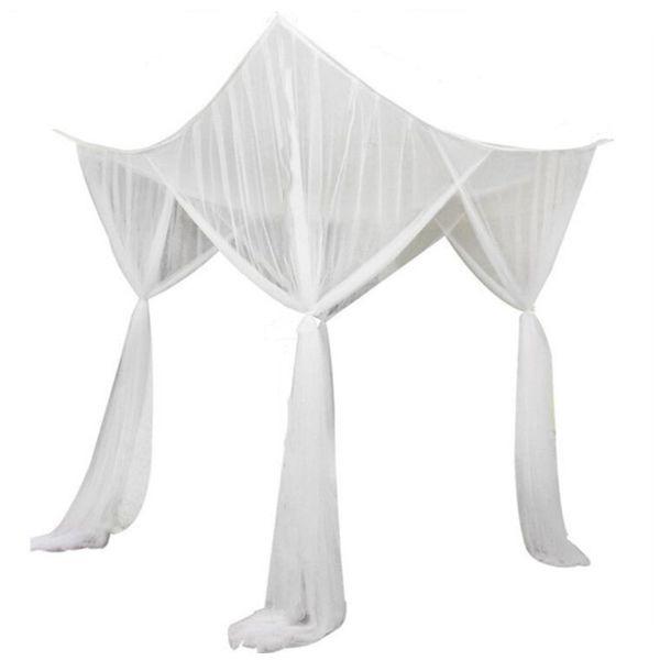 King Bed Canopy Vintage 4-Post Mosquito Net with Hooks Indoor Outdoor Use