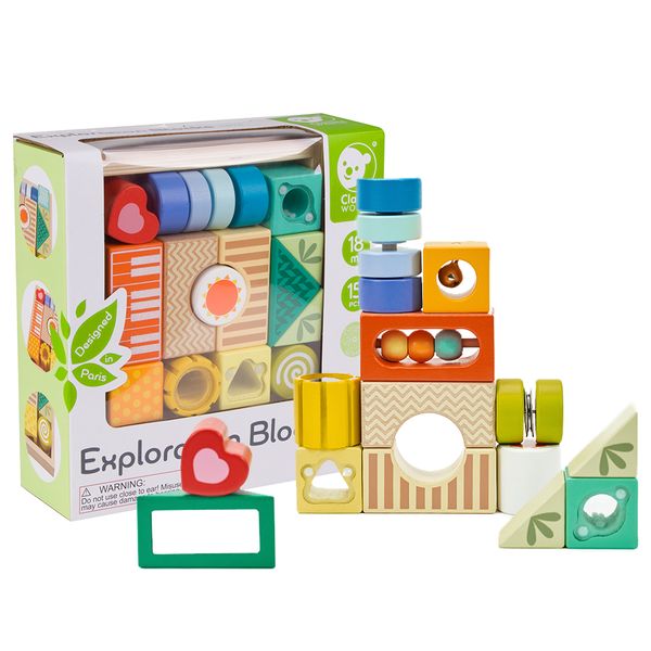 Classic World Sensory Exploration Wooden Blocks: 14 Pieces