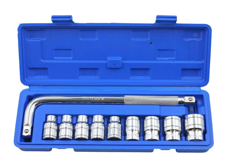 AIYI 10-Piece 1/2 Inch Socket Set with L-Handle AY188-010