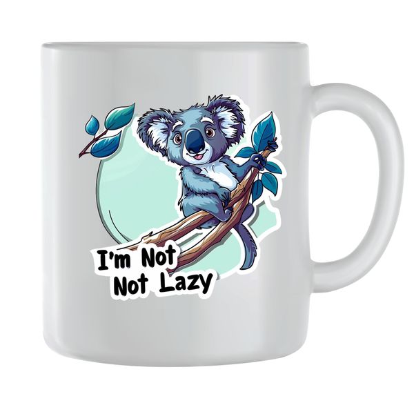 Not lazy Coffee Mugs for Men Women Trendy Animal Lover Graphic Cup Gift 197