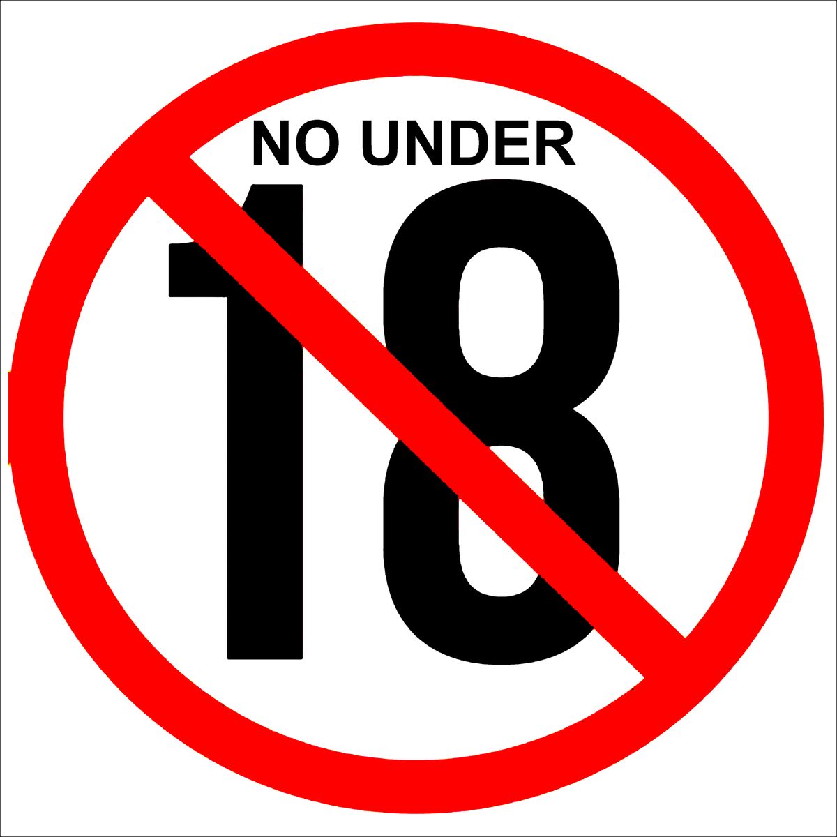 No under 18 Sign-29cmx29cm | Shop Today. Get it Tomorrow! | takealot.com