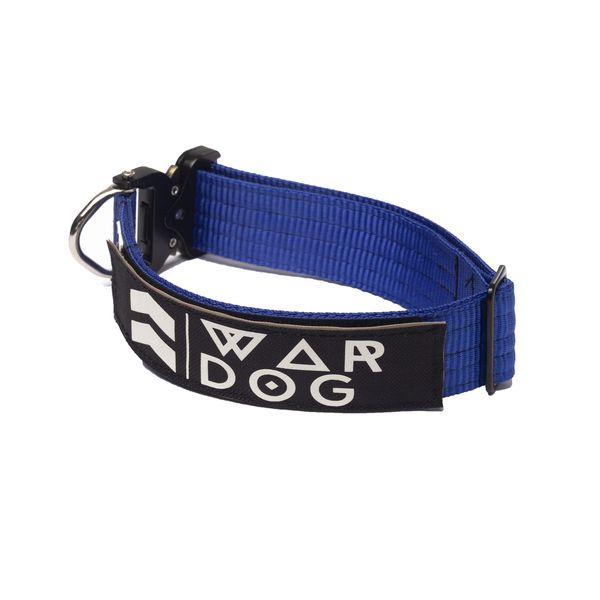 War Dog Metal Buckle Dog Collar Blue - 38mm