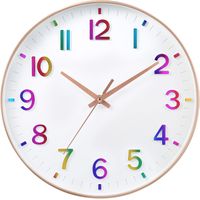 12 inch Silent Non Ticking Modern Wall Clock - Rainbow