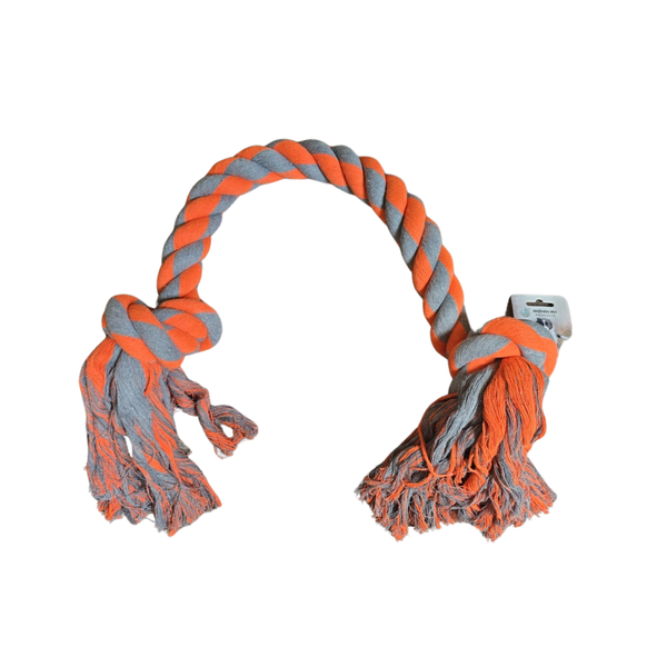Monster Rope Toy for Dogs - 100cm with Knotted Ends &amp; Stringy Tassels
