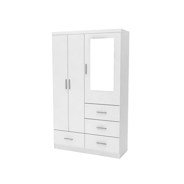 White Wood Floor Mount Wardrobe