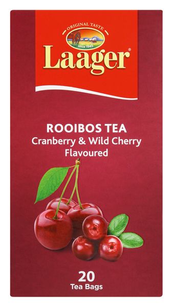 Laager Cranberry &amp; Wild Cherry Rooibos Tea 20's Pack of 6