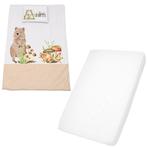 Cot Duvet Cover &amp; Waterproof Fitted Sheet 940x660mm - Apple of my eye