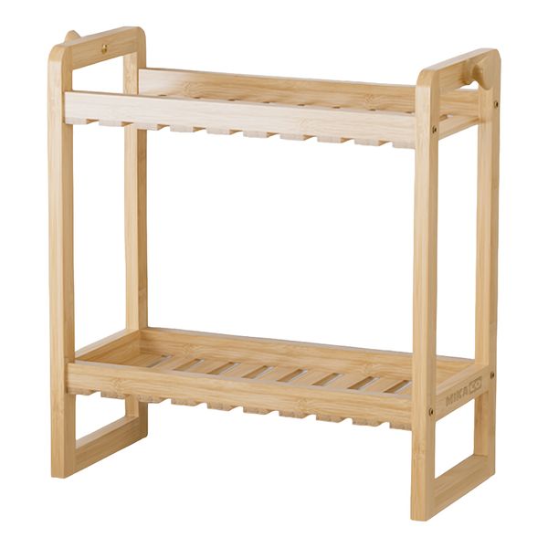 MIkaco Bamboo Wooden Toilet/Bathroom 2-Layer Rack