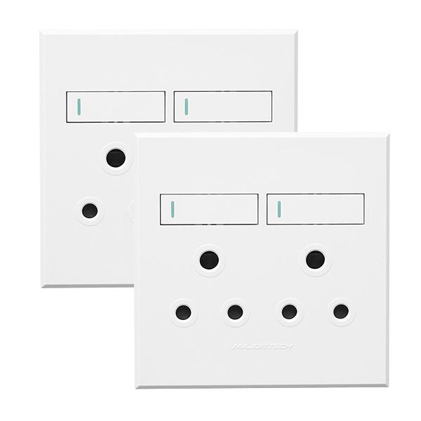 Veti 3 Double RSA Socket, Pack of x 2 (3VW22) Major Tec- White