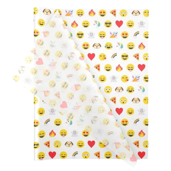 Wrapping Tissue Paper - 25 Sheets Eco-friendly &amp; Recyclable - Emoji's