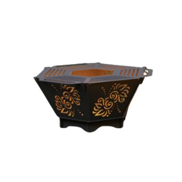 Portable Boma / Braai Firepit - Stainless Steel Flower