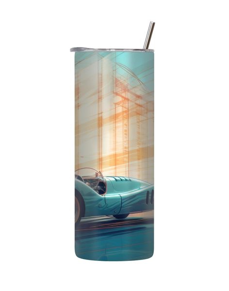 Lightray 20 Oz Tumbler with Lid and Straw Old Vintage Cars Graphic Gift 211