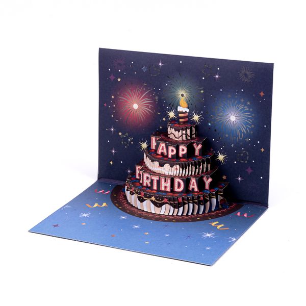 Birthday Cards Fireworks Pop Up Cake Light and Music Happy Birthday Gifts