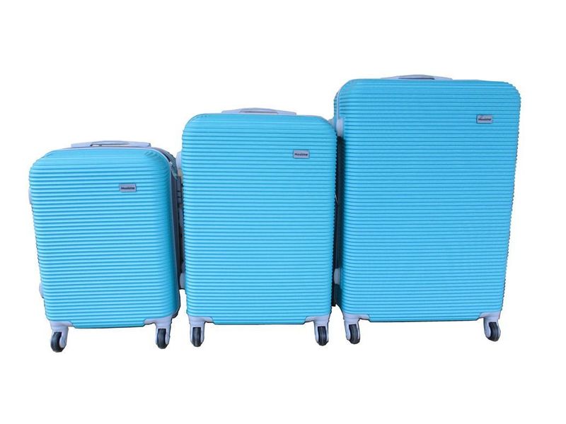 3-Piece Blue Hard Shell Luggage Set - Durable, Lightweight, Spinner Wheels