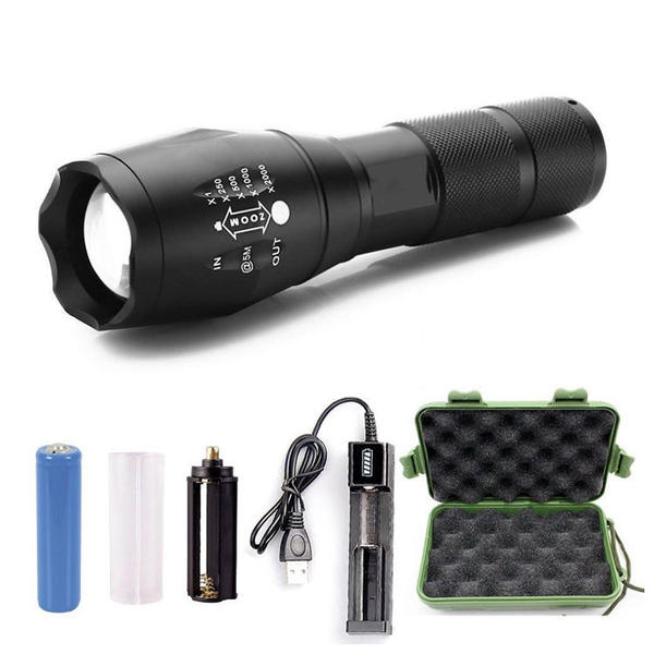 T6 Strong flashlight Telescopic zoom flashlight