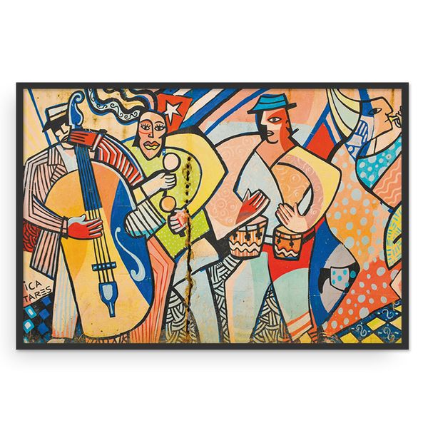 Cape Art Framed Canvas 1 PIece 40x60cm Colorful Music Ensemble