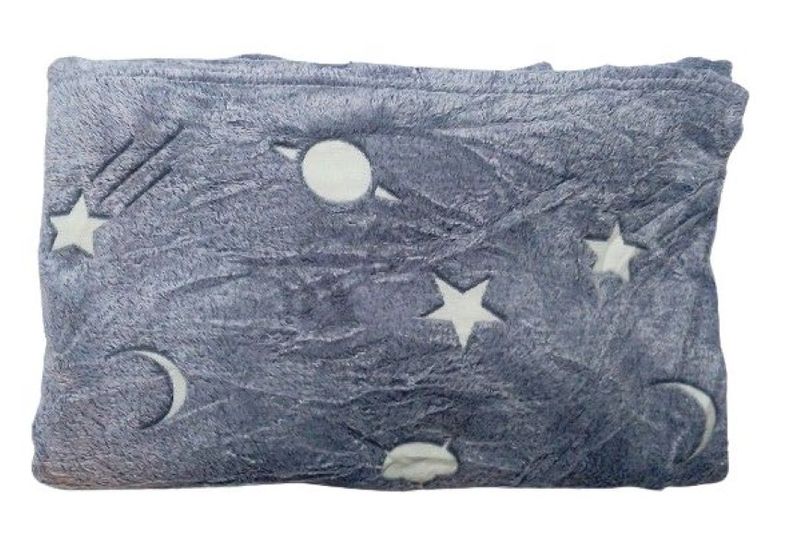 Glow In The Dark Blanket - Grey Space Themed