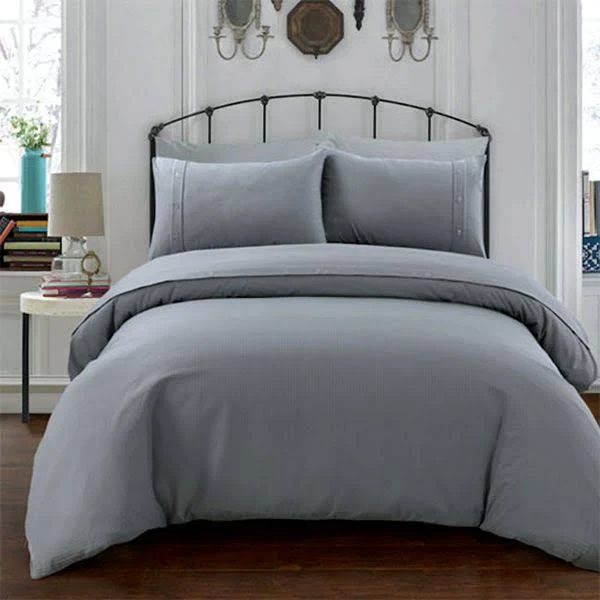 Pure Color Duvet Cover Set of 6 Grey