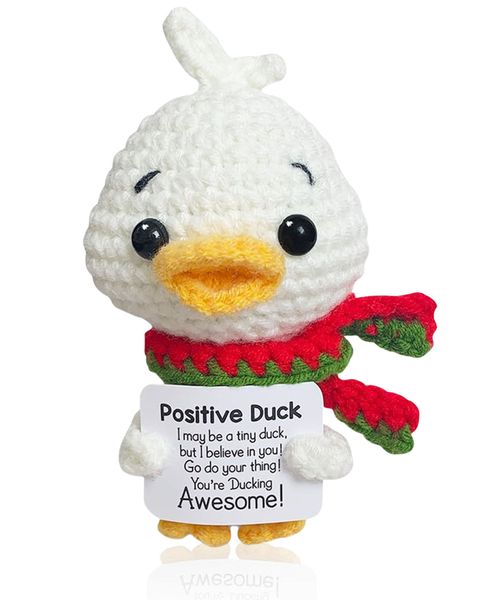Handcrafted Mini Crochet Duck with Encouragement Card for Friends,Parties