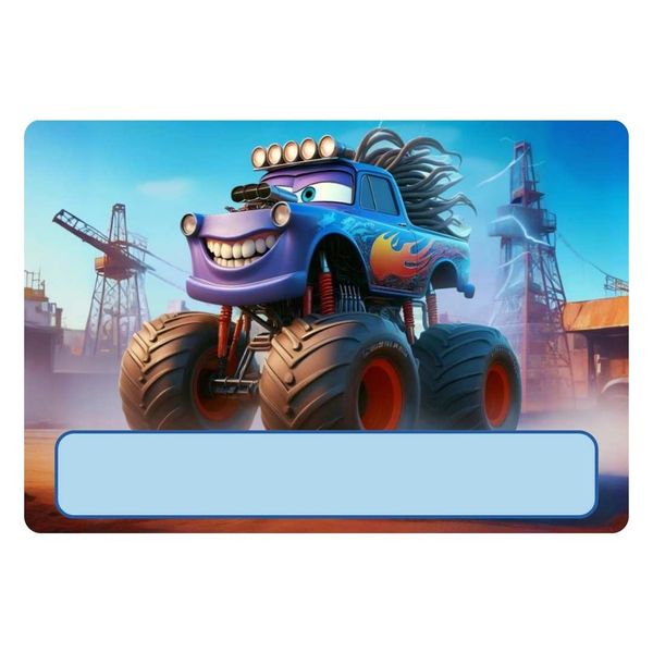 2L Ice Cream Container Label Monster Truck Theme
