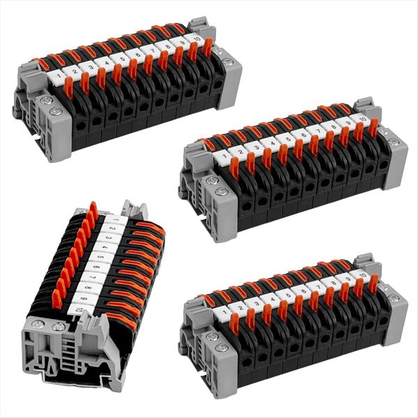 Pack of 40 DIN Rail Terminals,0.08-4 mm PCT-211 DIN Rail Terminals,Black