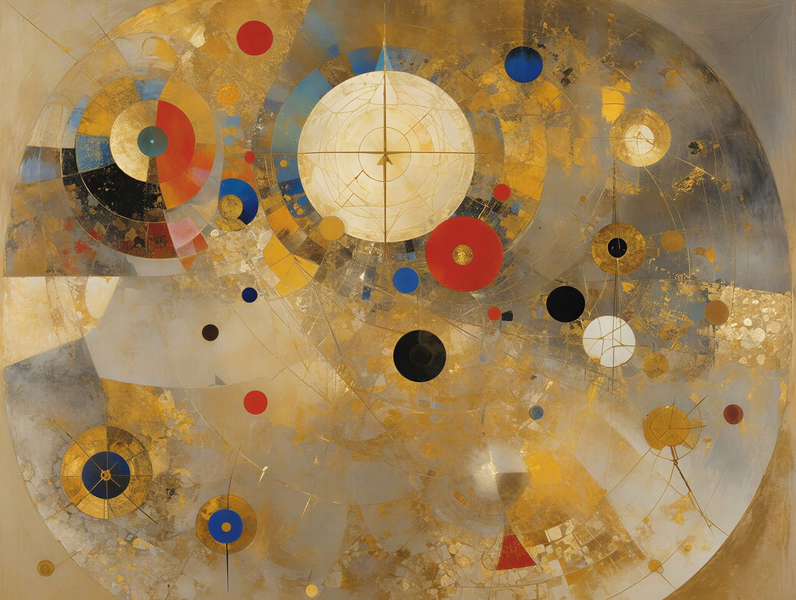 Modern Canvas Wall Art Home Decor - Colourful Circle Abstract