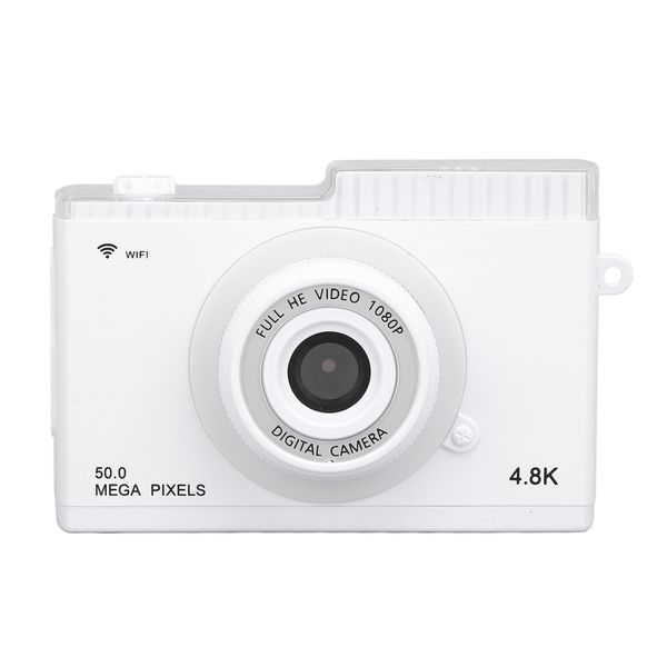 48MP Retro Camera, 1080P, 8X Zoom, WiFi, MP3 Playback, Filters, White