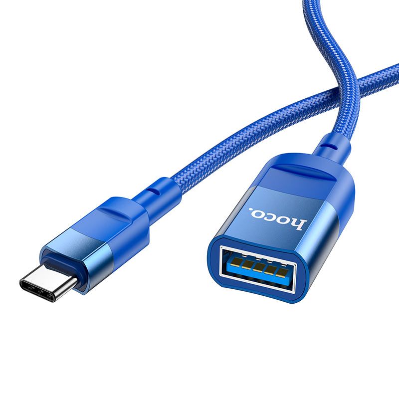 Hoco u107 extension cable type c male to usb female usb3 0 blue