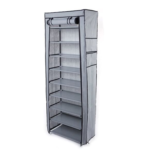 9-Tiers Covered Shoe Rack Organizer