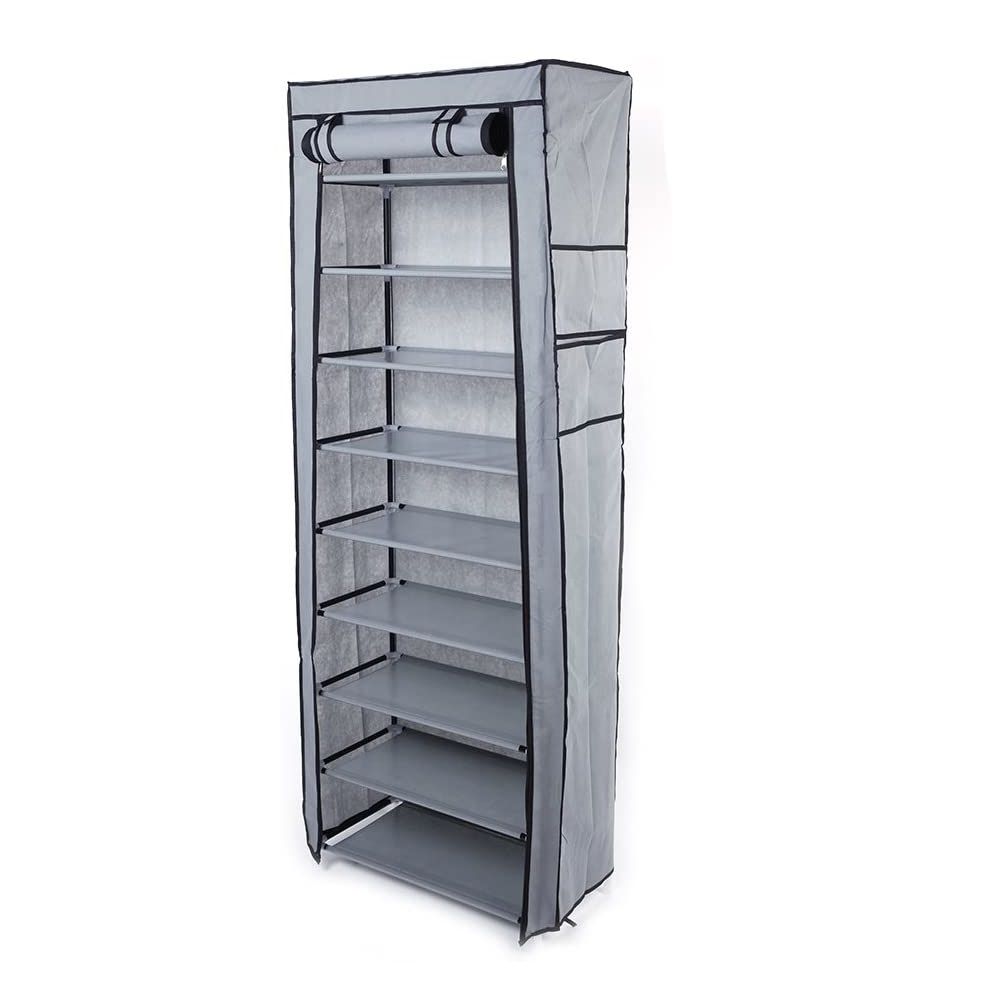 9Tiers Covered Shoe Rack Organiser Grey Shop Today. Get it