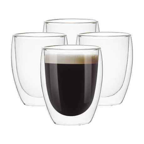 Dream Home Double Walled Thermo Espresso Glasses Cups 250ml - Set of 4 Image