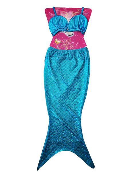 Mermaid Fancy Dress Costume - Top &amp; Tail - (10 - 13 Years or Kids L)