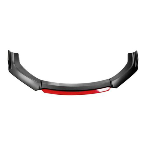Universal plastic 4 Piece Lower Front Spoiler with Red Lip